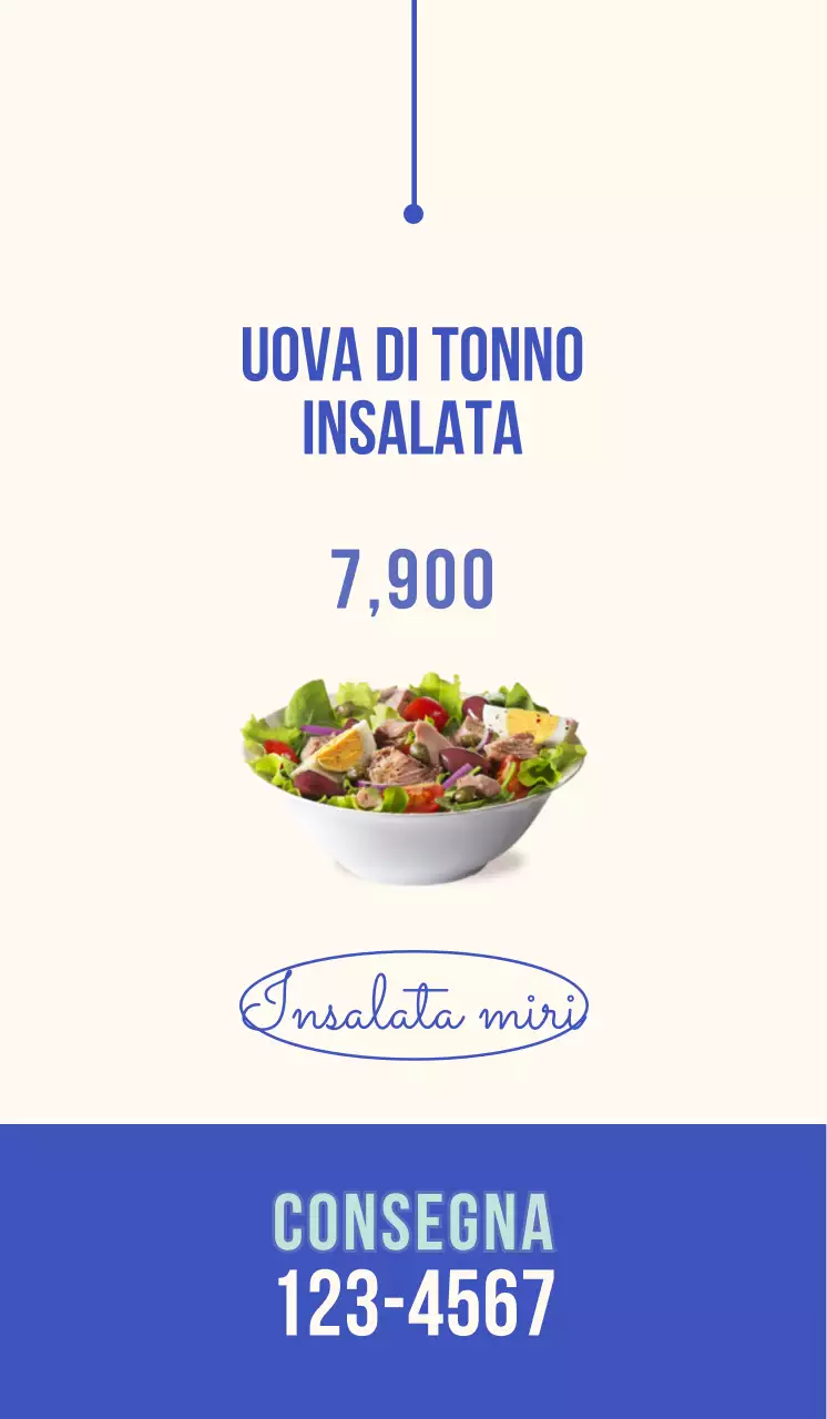 Promuovere un ristorante di insalate con uno stile emozionale in blu