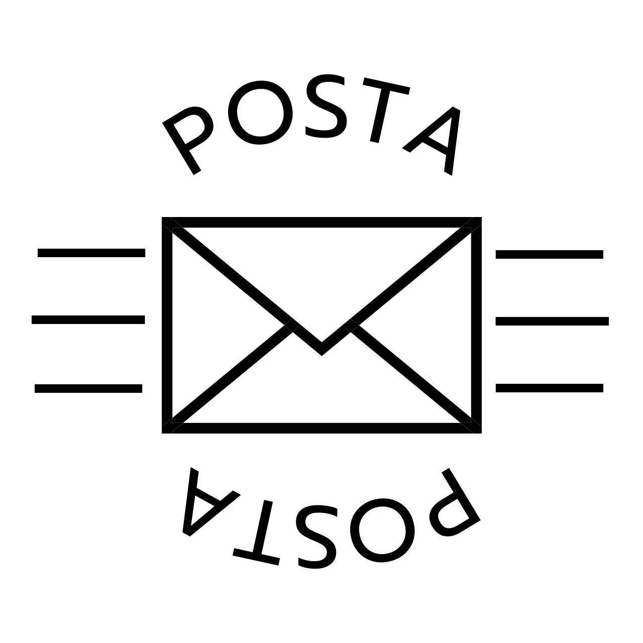 Merchandising con semplici icone e linee in lettere nere