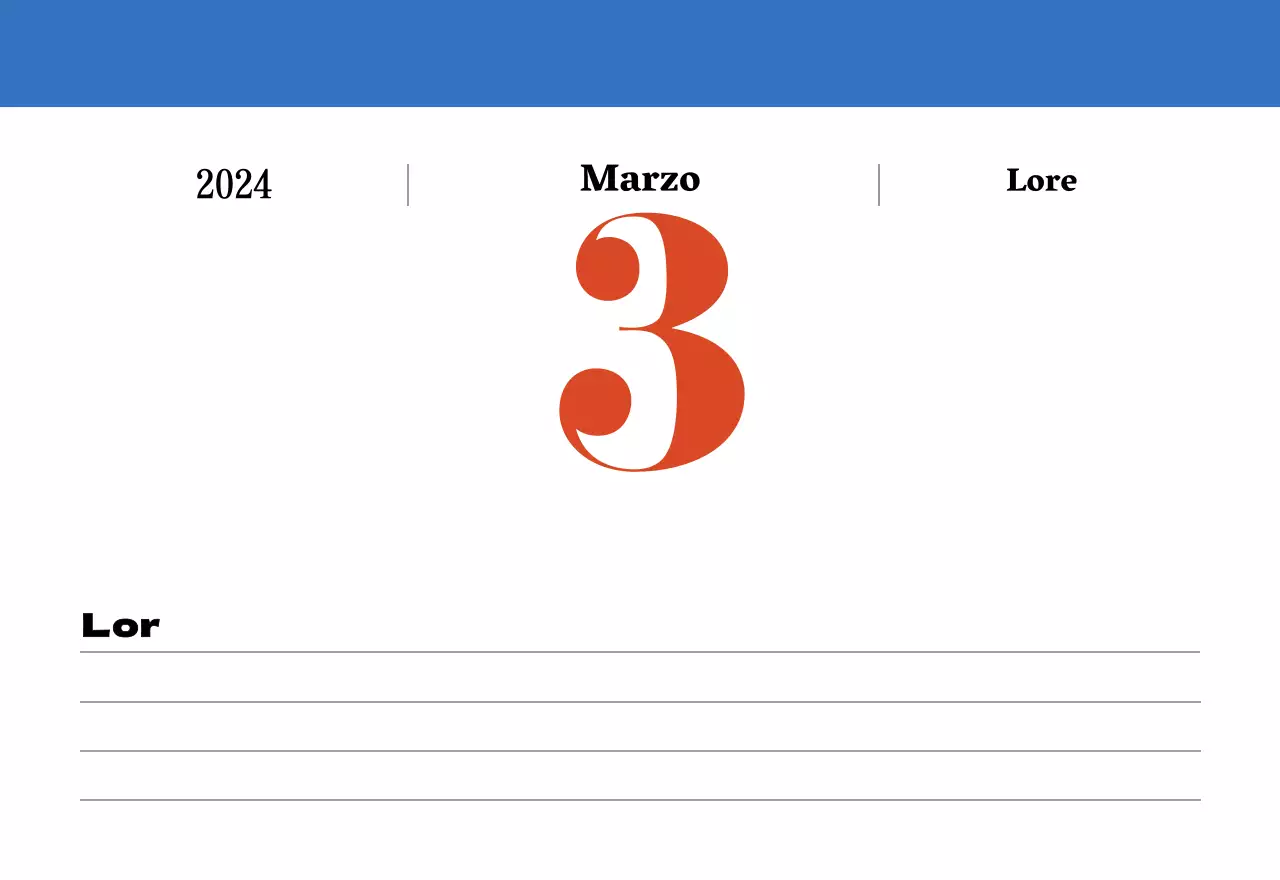 Calendario nostalgico di concezione retrò in rosso e blu