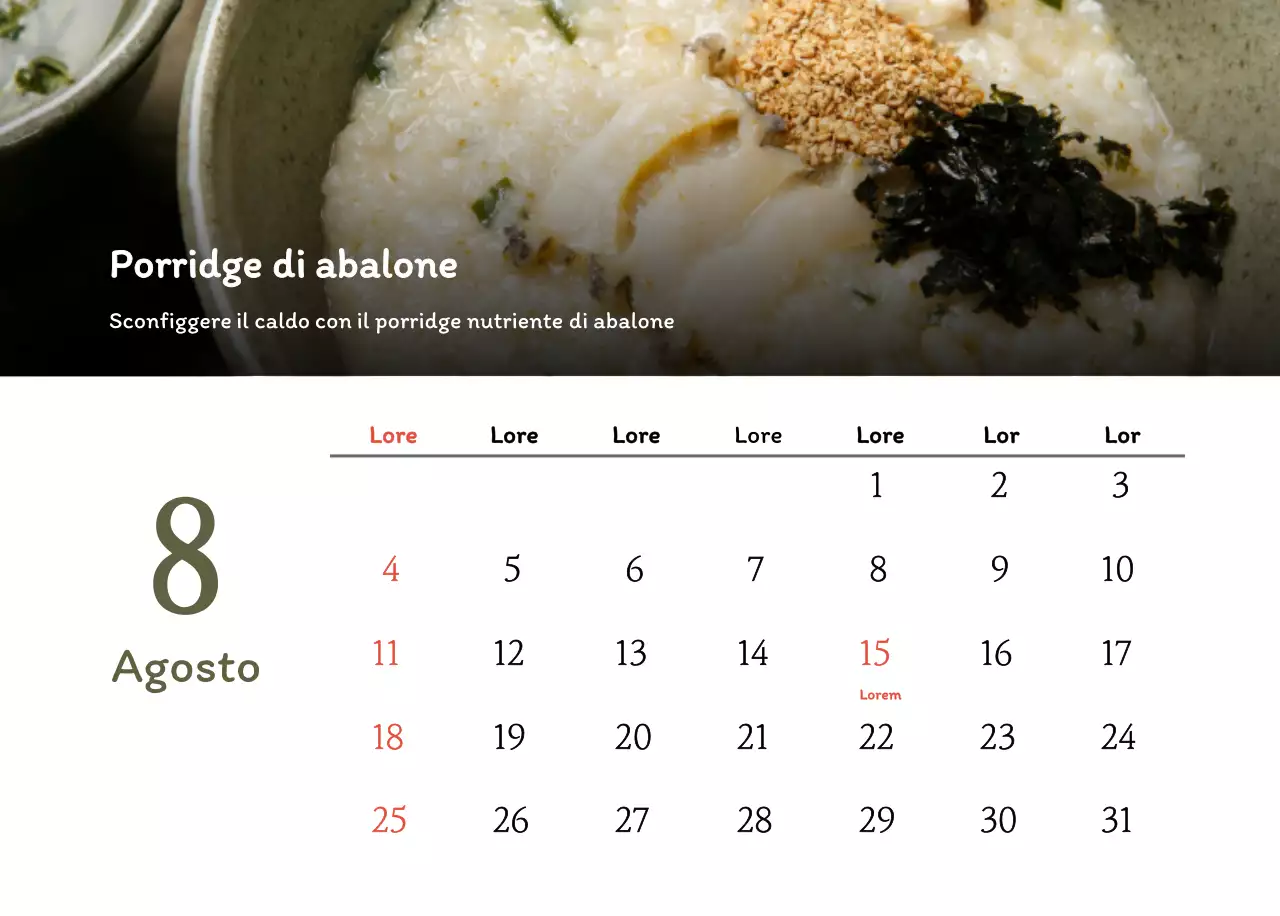 Calendario dei coupon del ristorante coreano tradizionale in beige e marrone