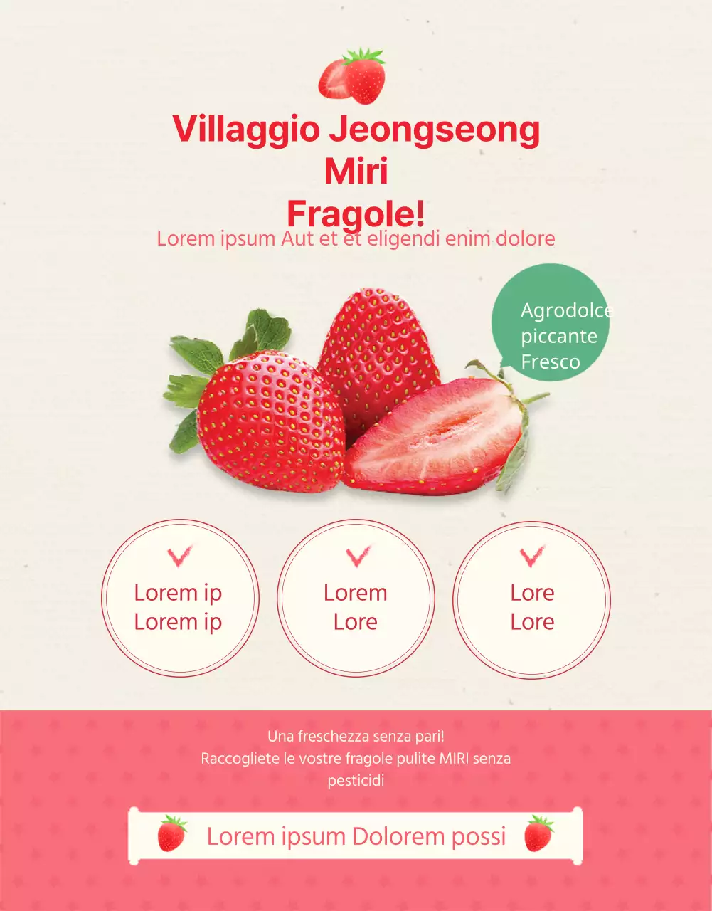 Dettagli dell'esperienza della fattoria delle fragole rosa illustrata