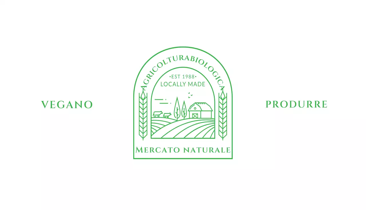 Biglietto da visita con logo dell'azienda agricola naturale