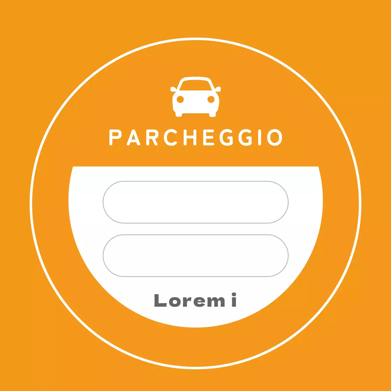 Istruzioni di parcheggio illustrate in arancione