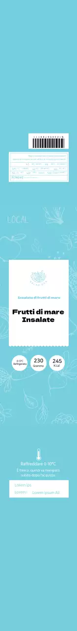 Etichetta alimentare dell'insalata blu clean