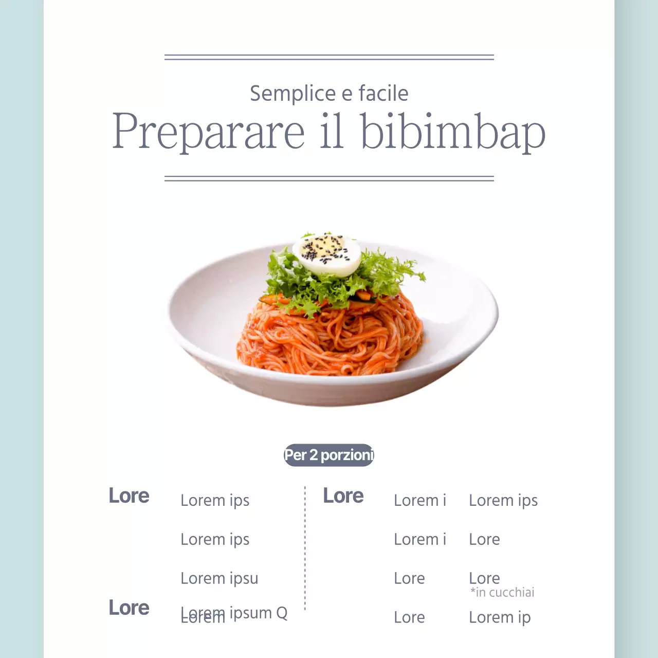 Ricetta dei tagliolini Bibimbap