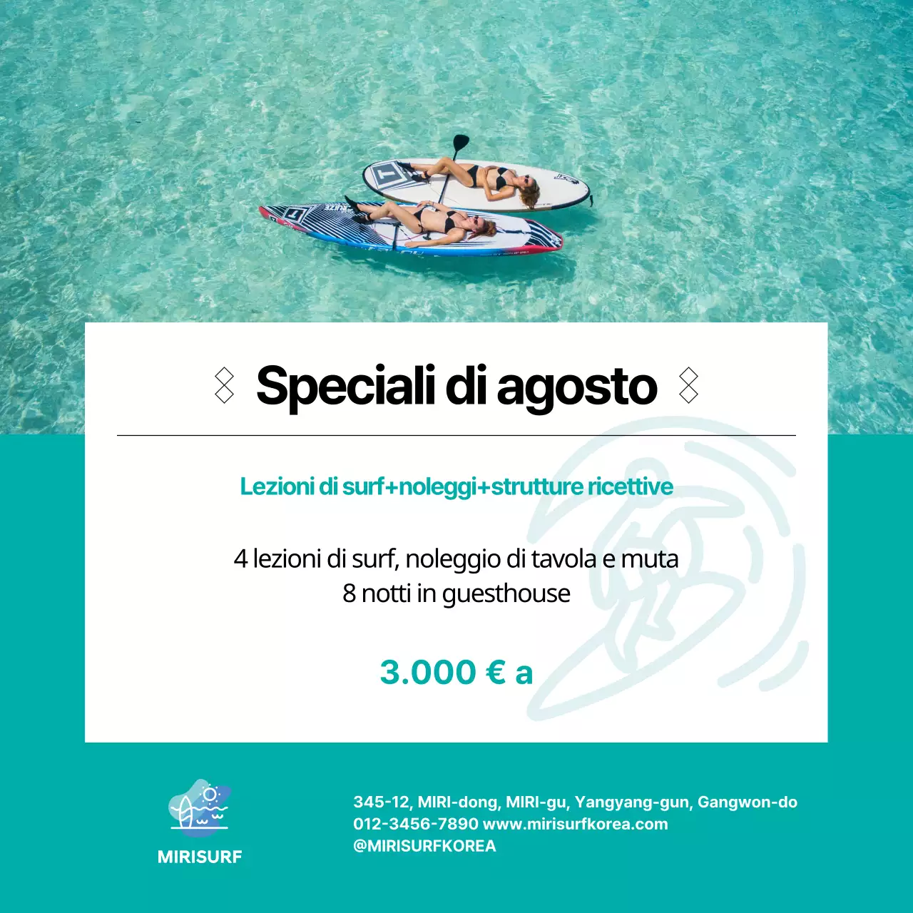 Lezioni di surf CardNews