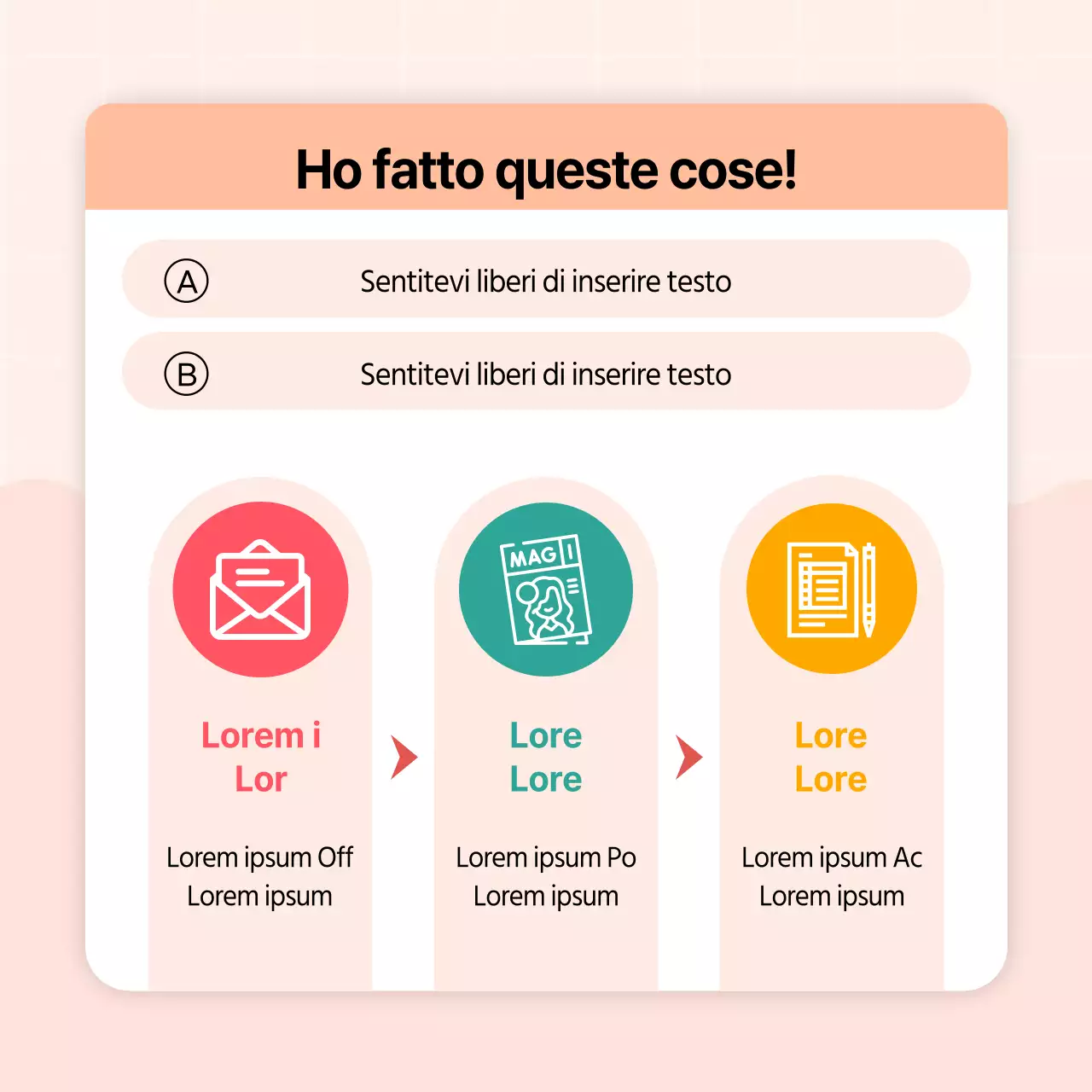 Biografia del profilo dei social media in arancione e rosa, in stile kitsch