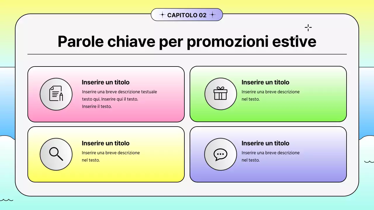 Promozione estiva con forme sfumate dai colori vivaci