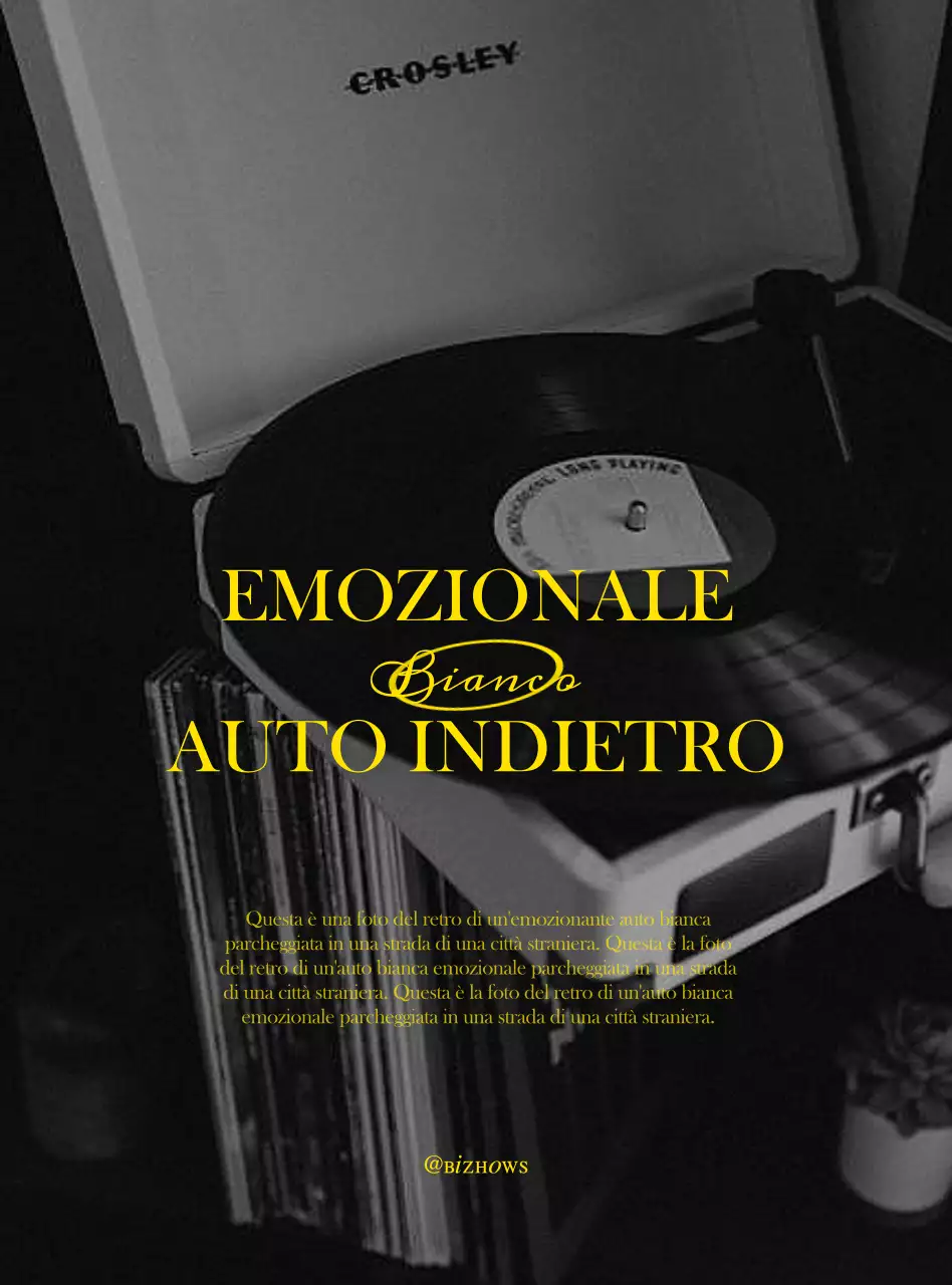 Giocatore di dischi sentimentale in bianco e nero foto concept merchandising