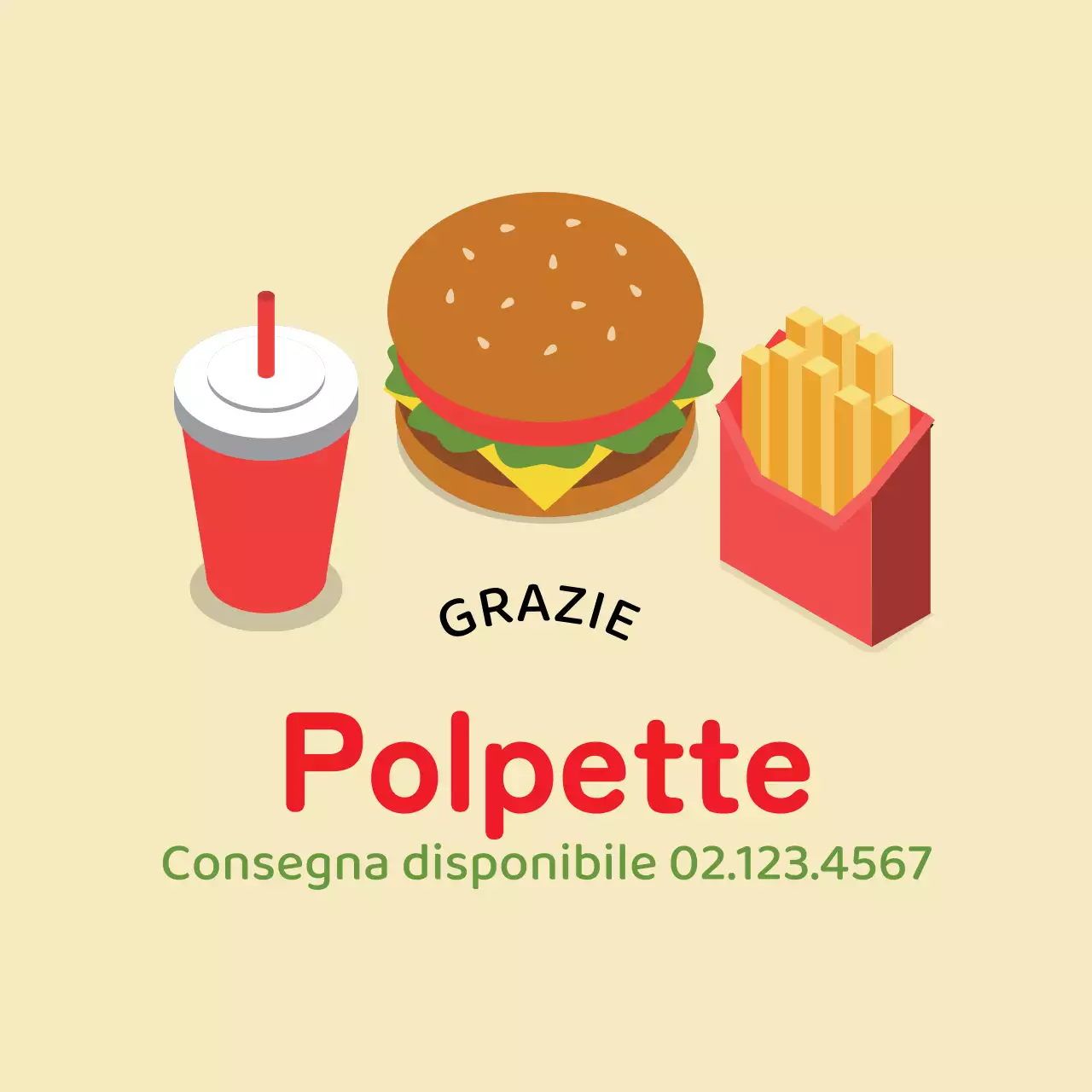 Illustrazione gialla ristorante carino hamburger consegna etichetta promozionale