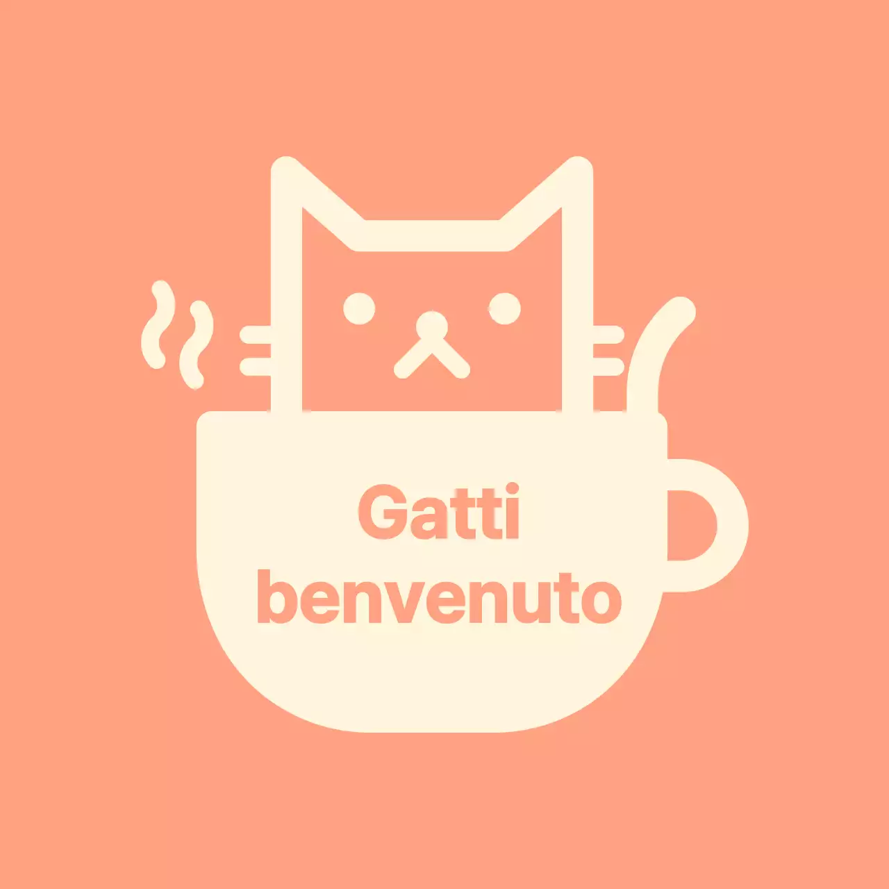 Cat cafe Valchiria con gatti su sfondo rosa