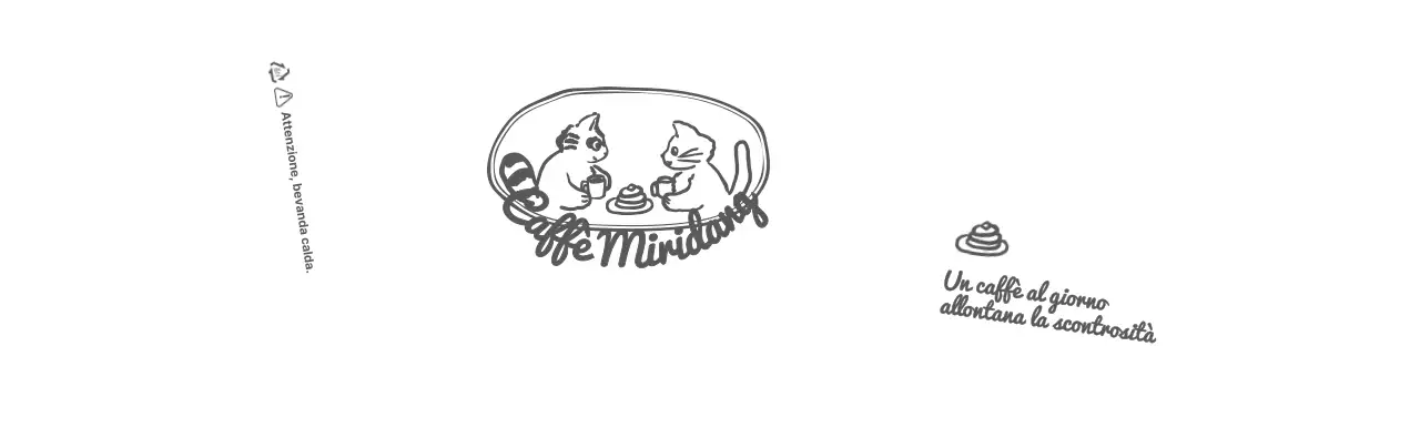 L'ora del tè di procione e gatto su sfondo verde