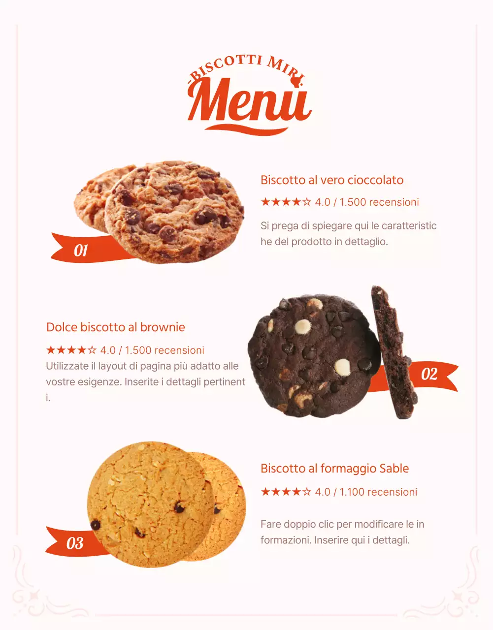 Ordinare biscotti rosa e rossi