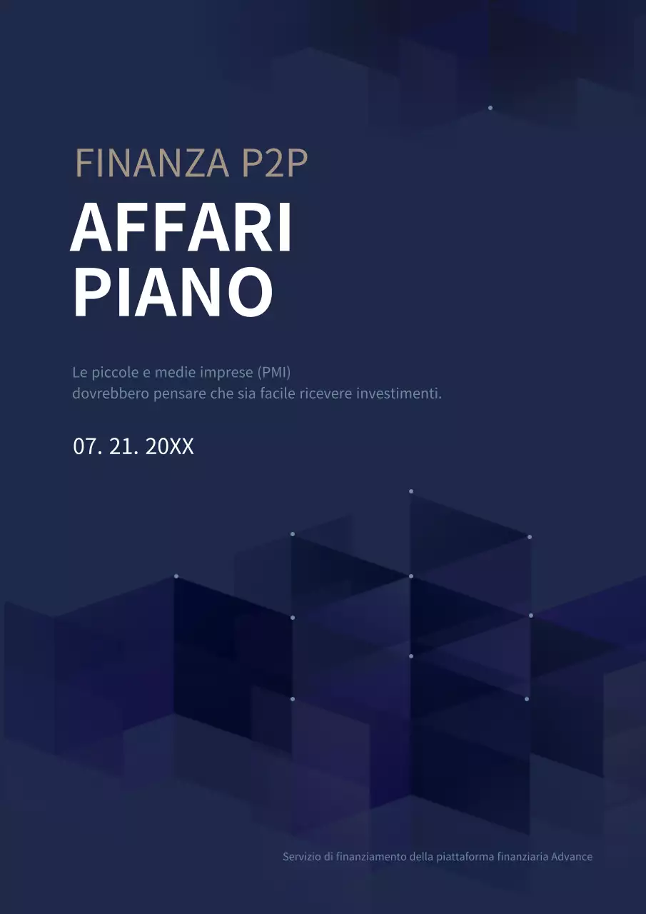 Blu navy Semplice piano aziendale di finanza d'impresa P2P