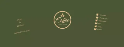 Bicchieri di carta da esposizione per il menu bevande di un caffè in oro e verde