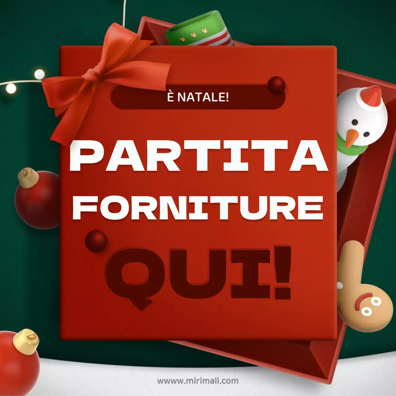 Promuovete un evento di concetto di confezione regalo rossa e verde