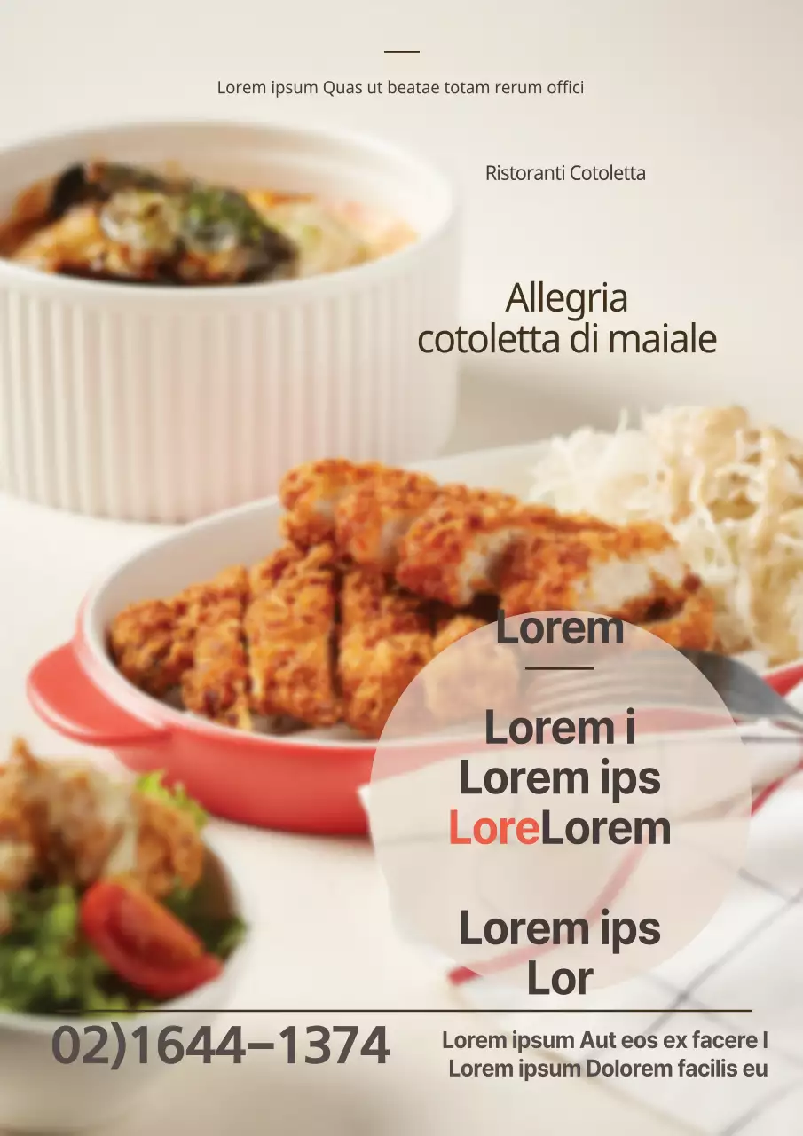 Promuovere un evento sui social media con una foto di una cotoletta color avorio