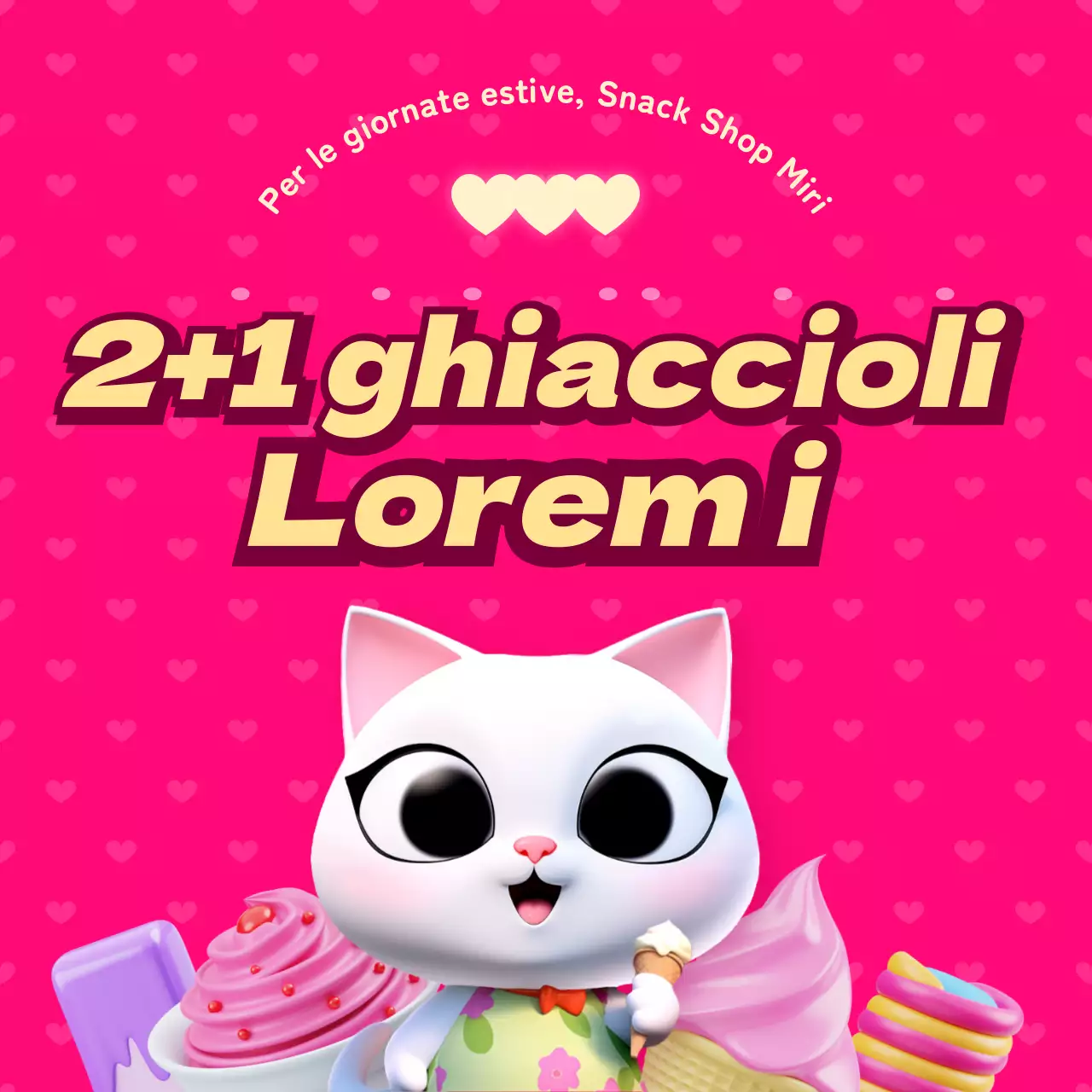 Promuovere sconti sul gelato rosa e coccoloso