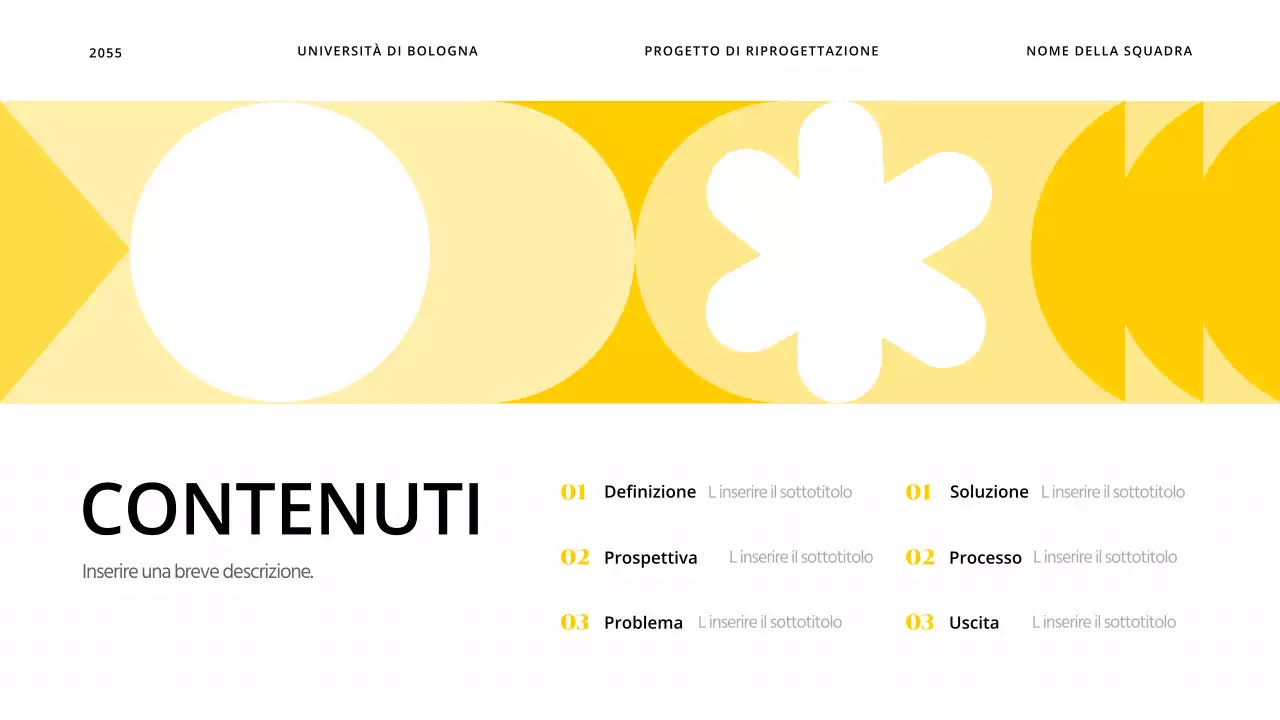 Un semplice progetto di design per i daltonici che utilizza forme con accenti gialli
