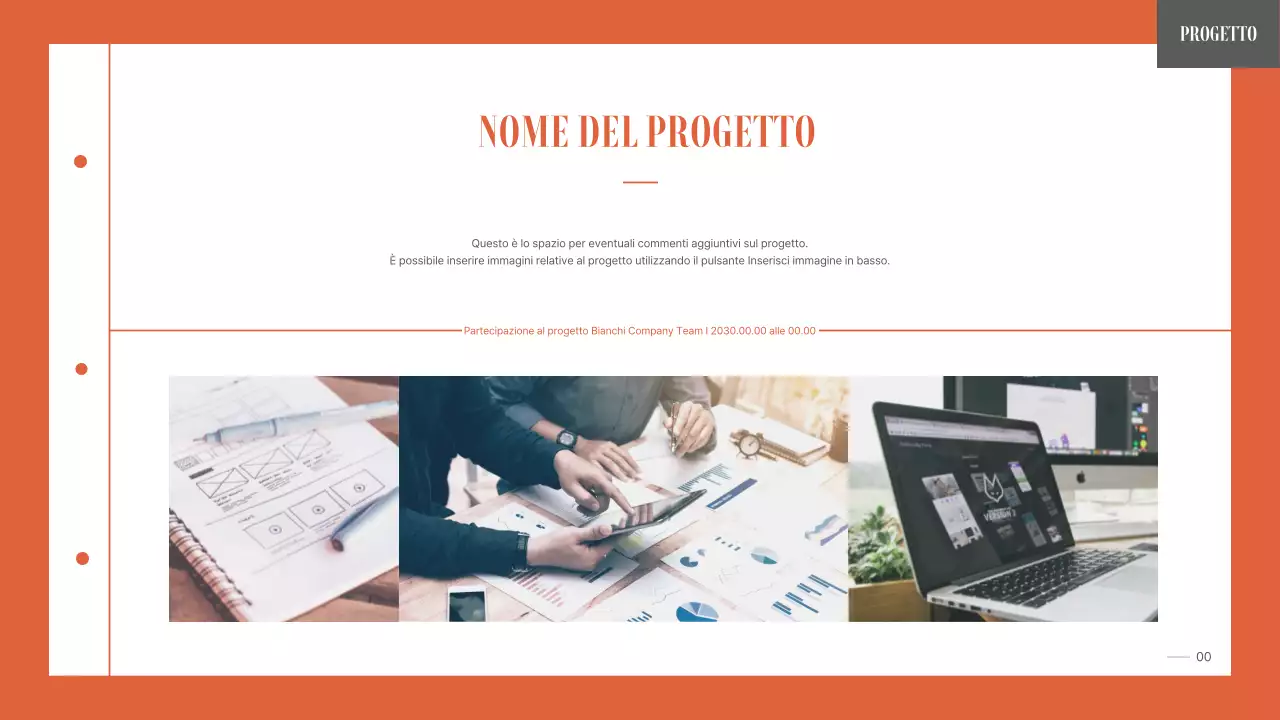 Un portfolio semplice e organizzato per uno studente universitario in arancione