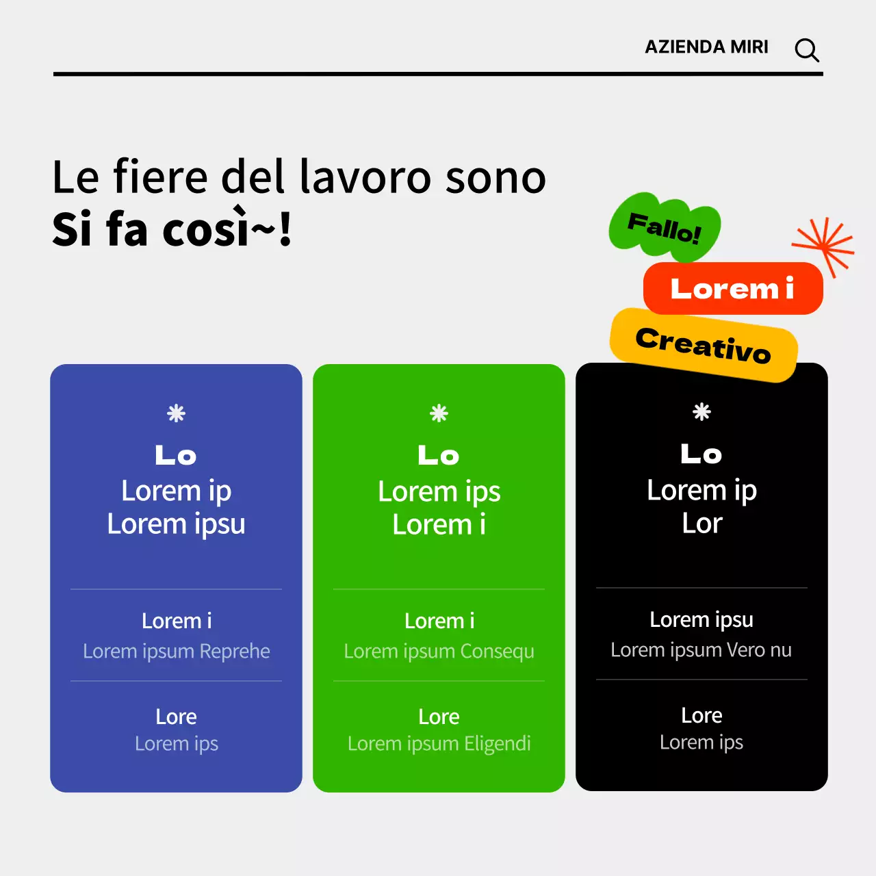 Fiere del lavoro online con concetti colorati e simpatici