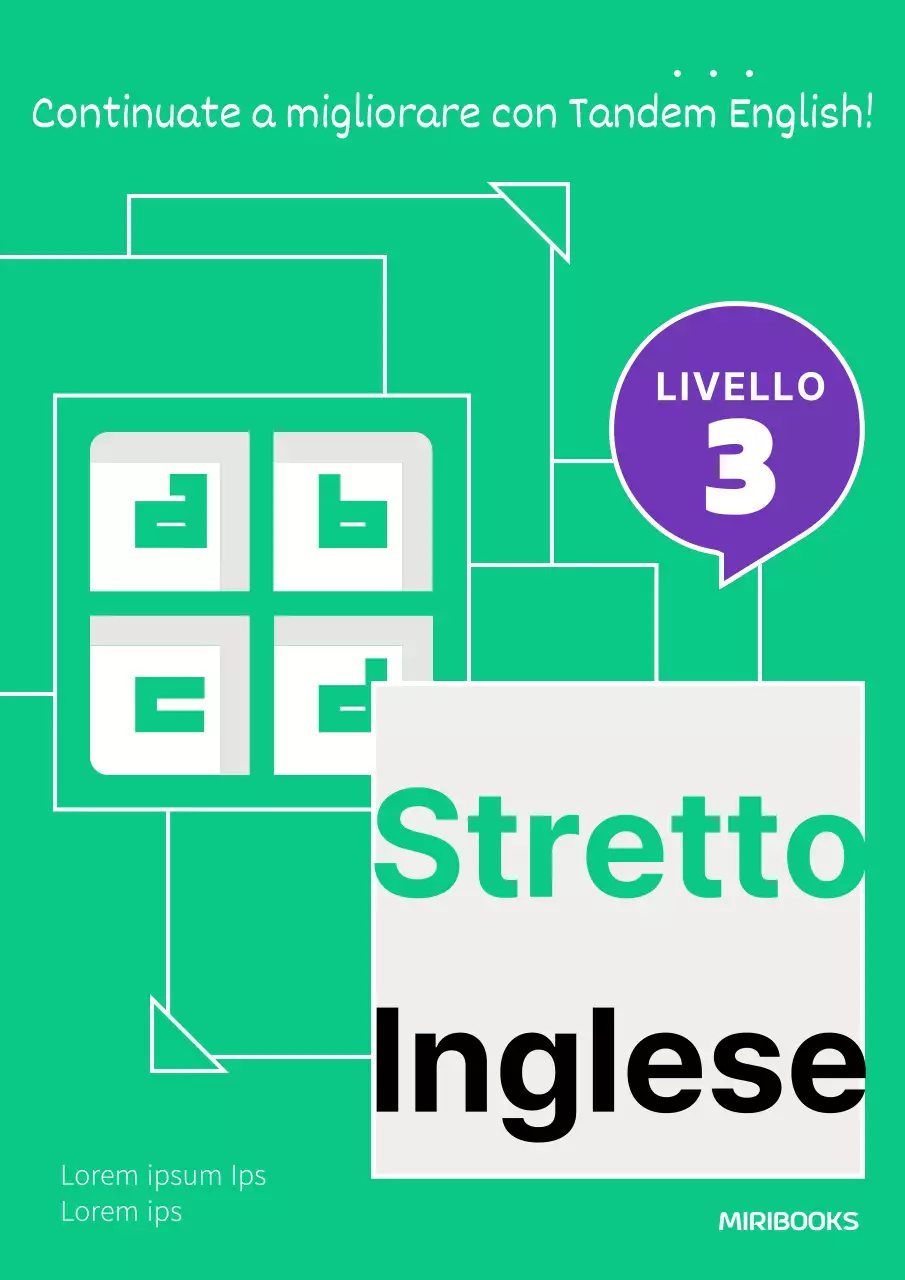 Problema di inglese secondario con un concetto di impilamento rettangolare verde lime
