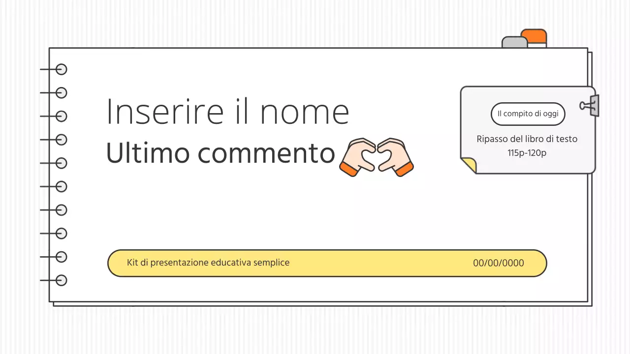 Kit di presentazione educativa concettuale e pulita in bianco e colori accesi
