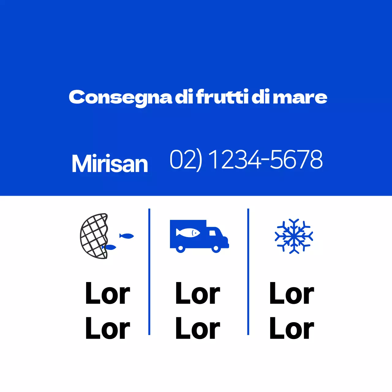 Consegna di frutti di mare