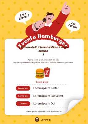 Una simpatica merenda a base di hamburger dell'unione studentesca rossa e gialla