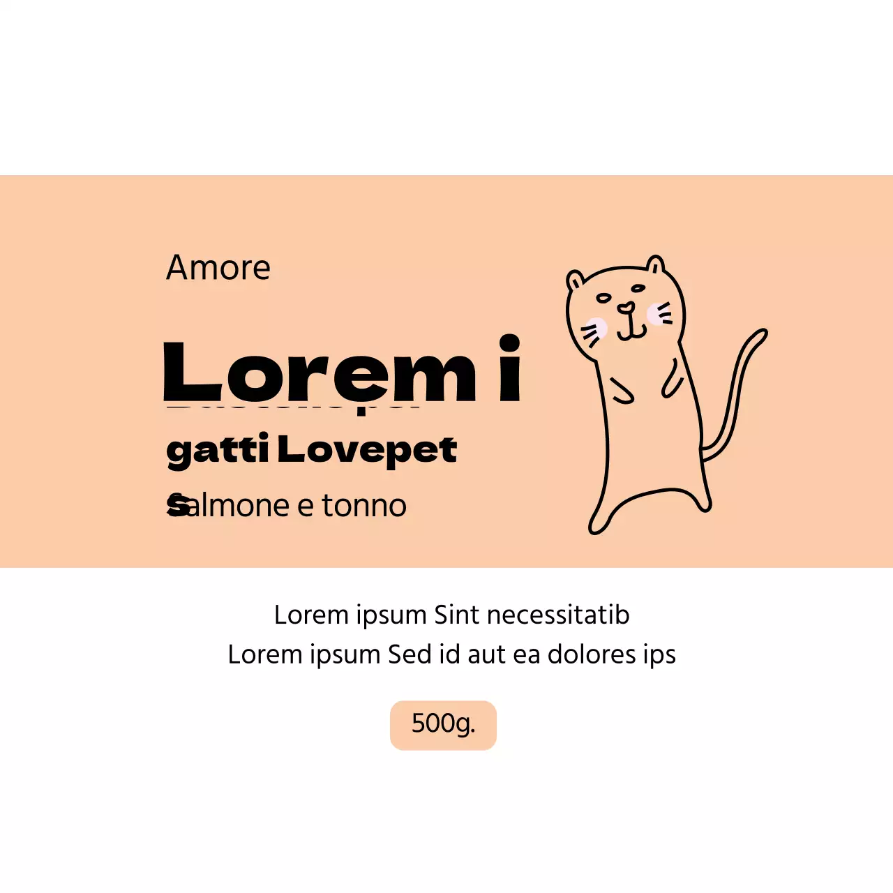 Etichetta ordinata per animali domestici con illustrazione rosa