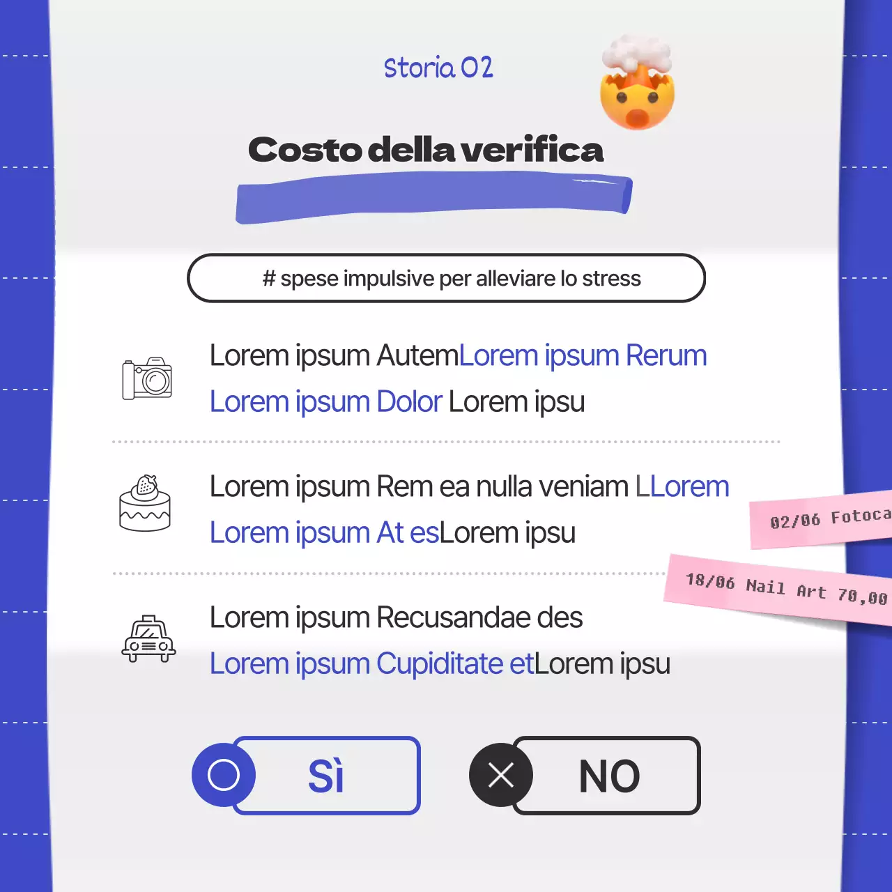 Bolletta blu e nera in eccesso