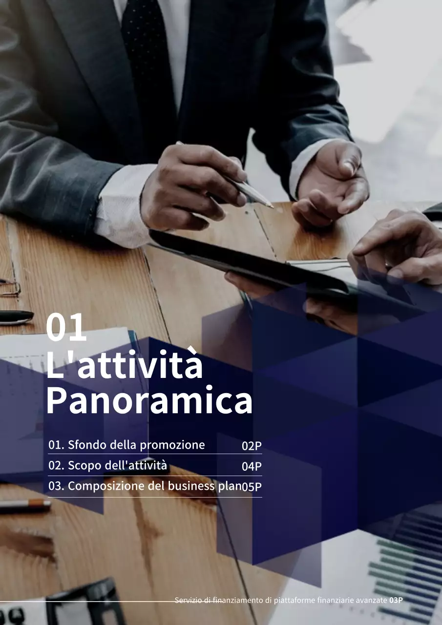 Blu navy Semplice piano aziendale di finanza d'impresa P2P