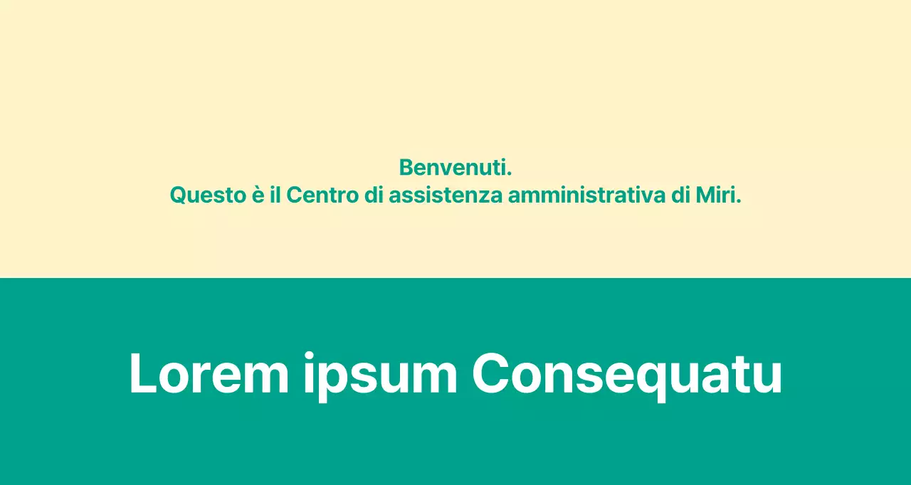Una lettera di benvenuto del tipo "bunting" di servizio pubblico con un messaggio di benvenuto.