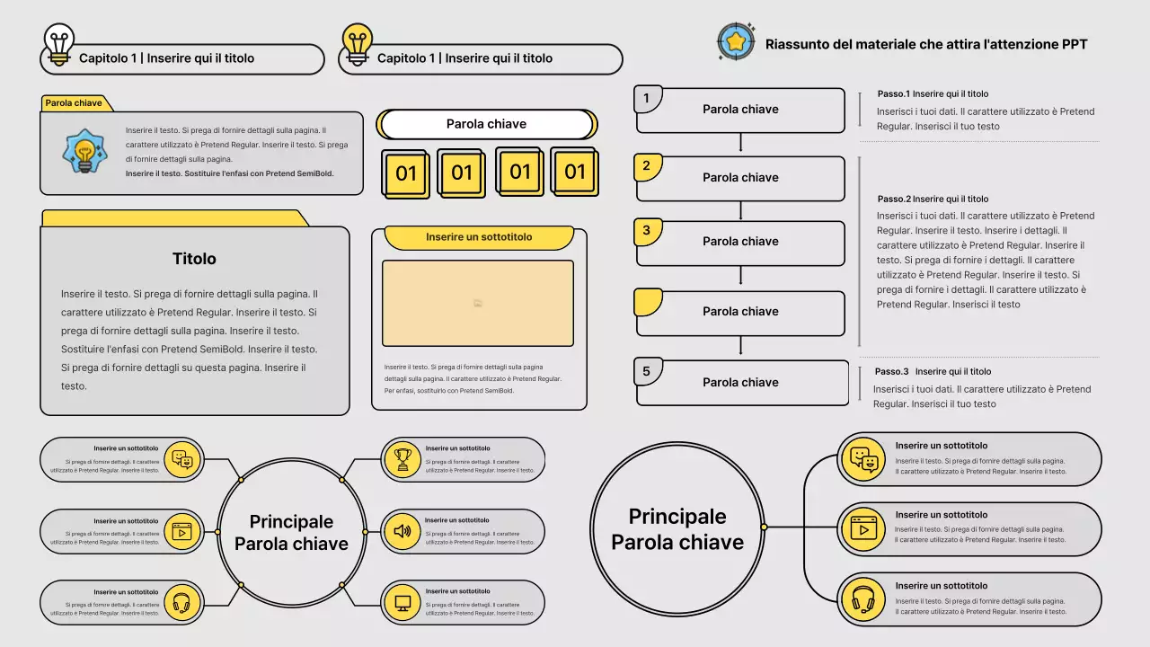 Linee decise e presentazione che attira l'attenzione in un concetto di giornale con accenti di giallo e azzurro