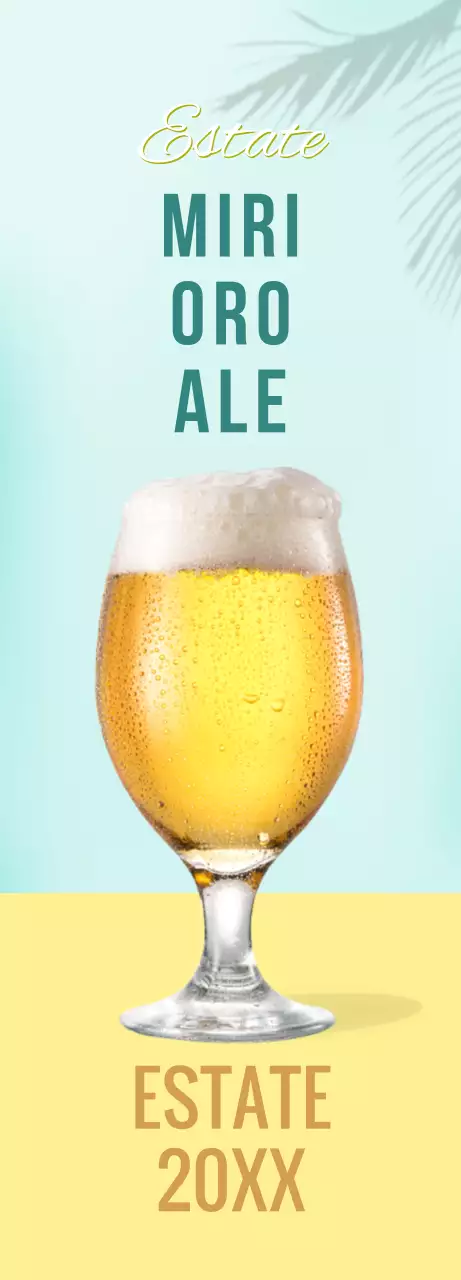 Pubblicità della birra con sfumatura blu e gialla