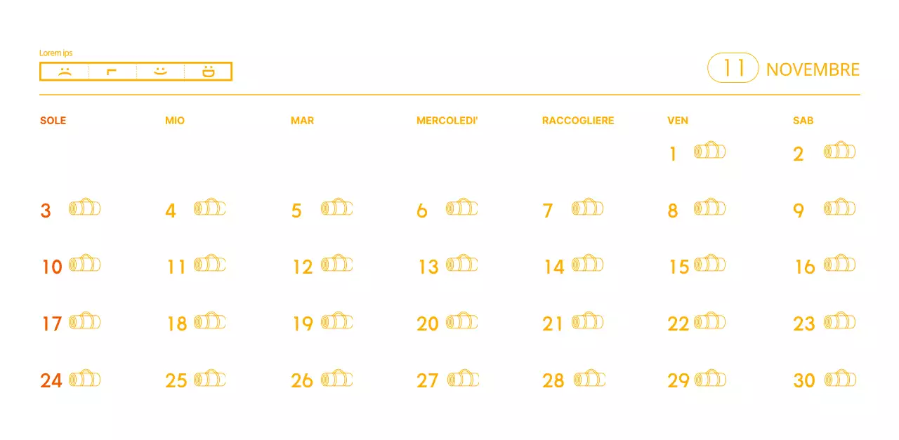 Calendari arancioni da regalare per promuovere il vostro studio di yoga