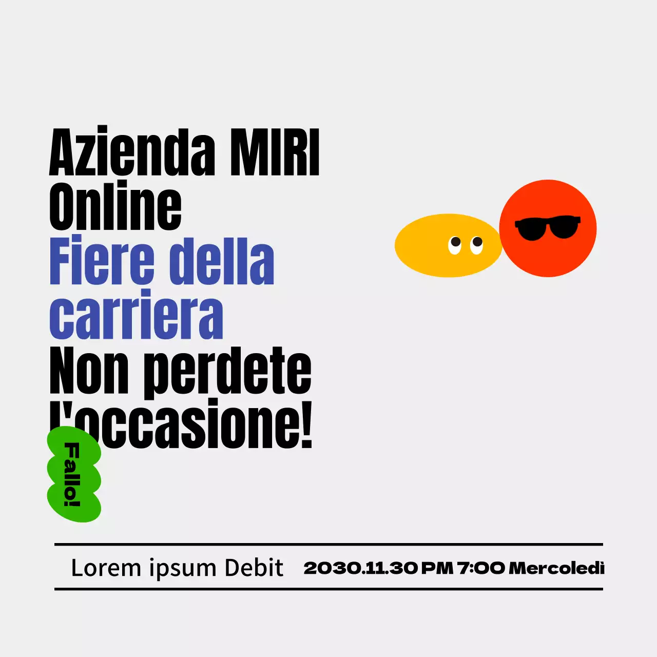 Fiere del lavoro online con concetti colorati e simpatici