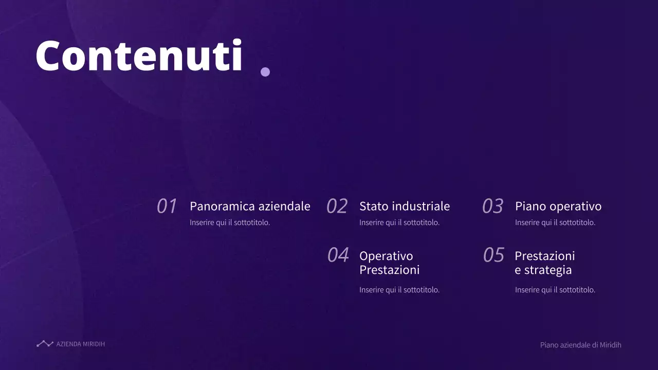 Piano aziendale con concetto di gradiente viola