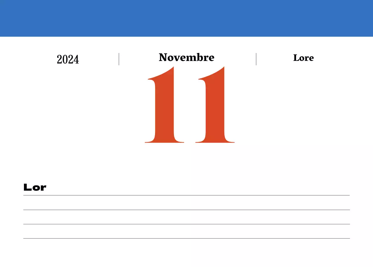 Calendario nostalgico di concezione retrò in rosso e blu