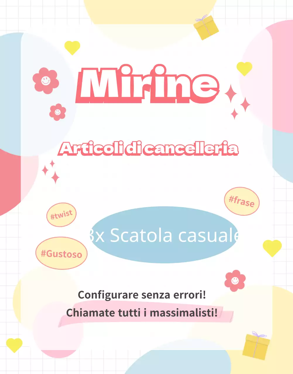 Cartoleria Evento scatola casuale con sfondo pastello