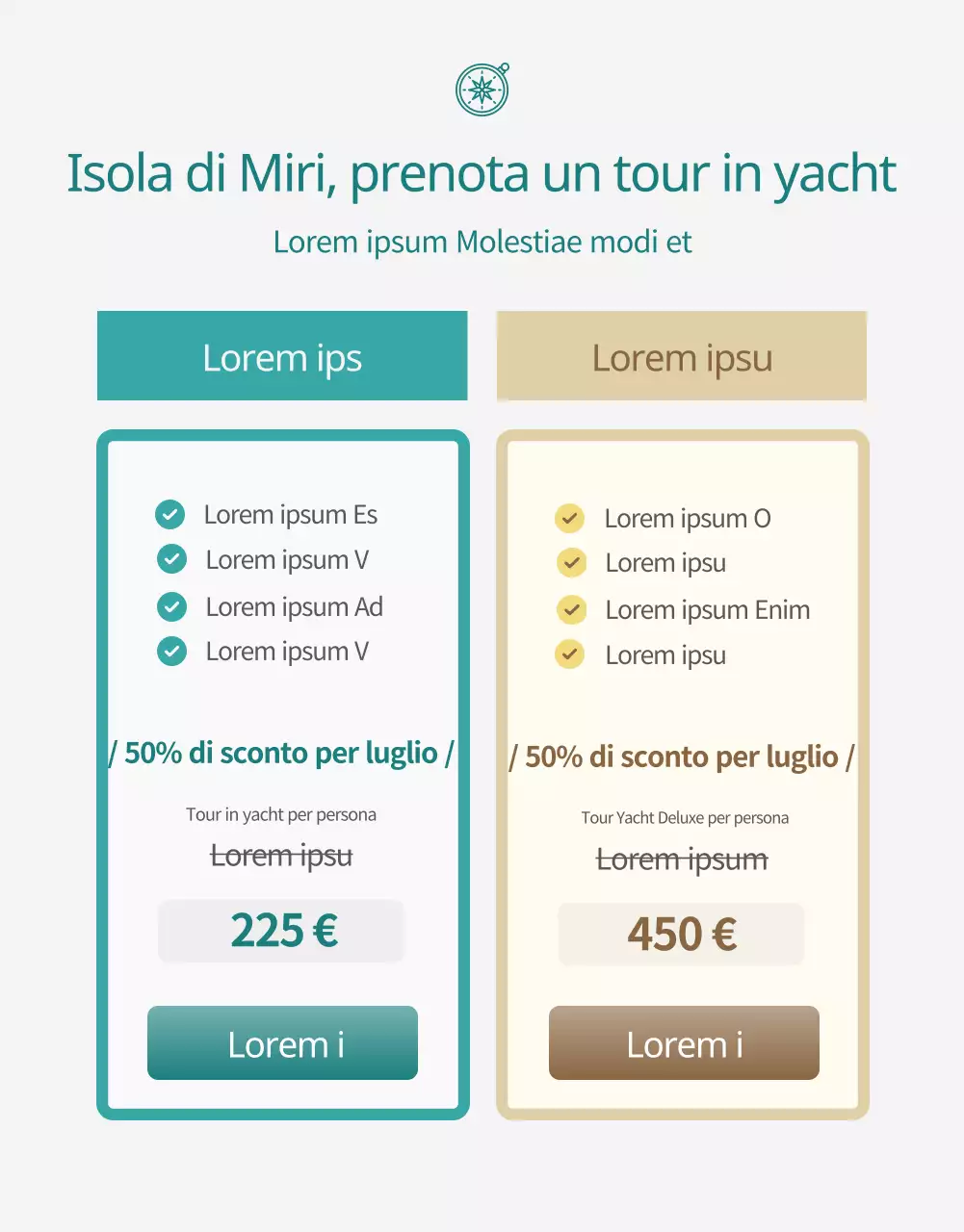 Guida alla prenotazione di una semplice lezione per la patente nautica di colore azzurro e verde