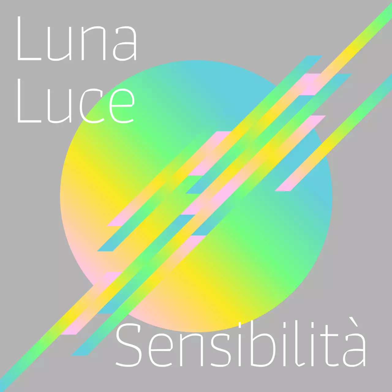 Copertina di album moderna a gradiente in grigio e neon post.