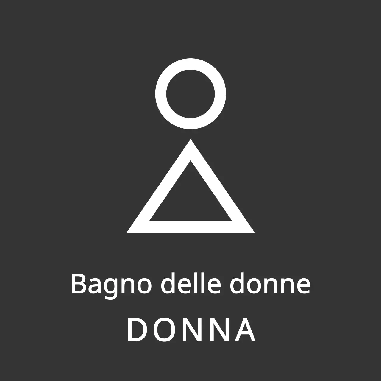 Cartello con pittogramma Clean concept toilet in grigio scuro e bianco