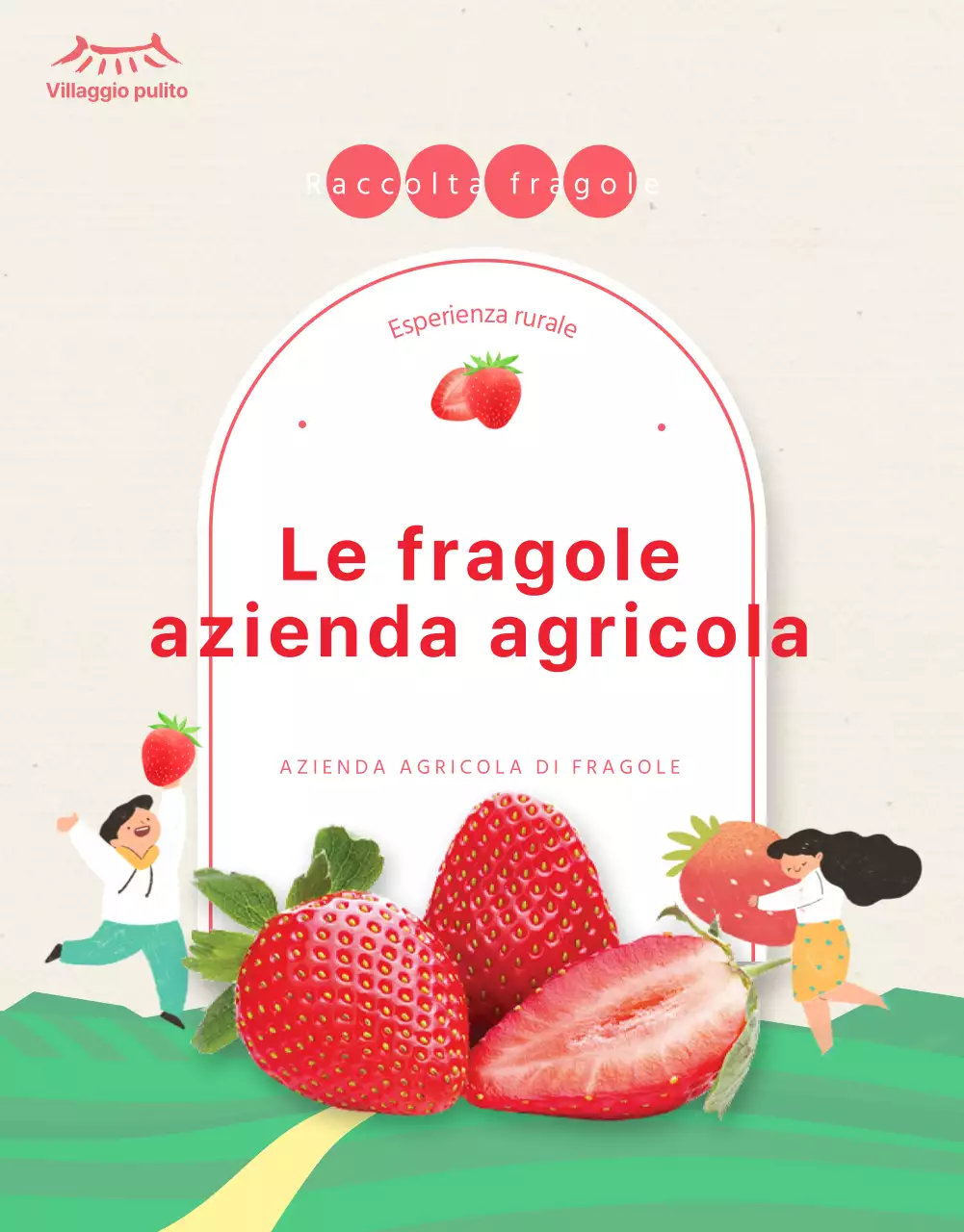 Dettagli dell'esperienza della fattoria delle fragole rosa illustrata