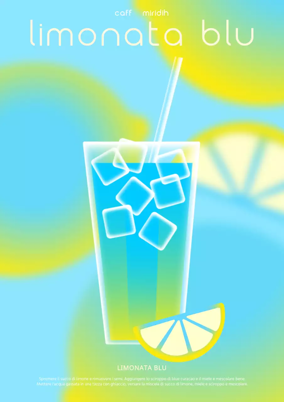 Giallo cielo blu gradiente moderno blu limonata