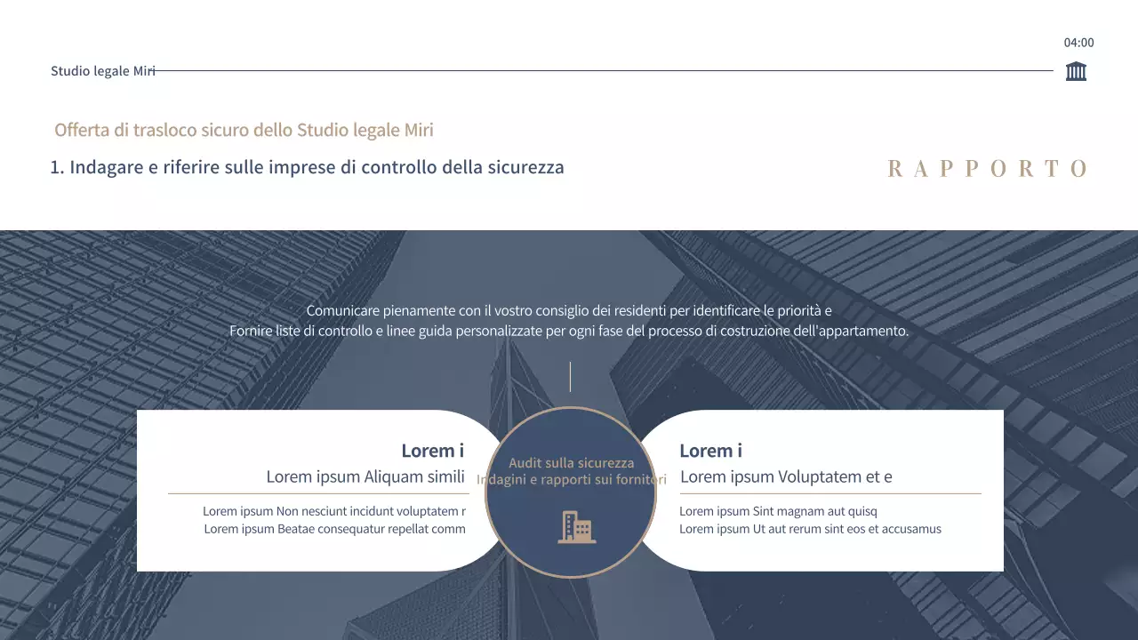 Proposta di offerta di uno studio legale pulito in blu e beige (PPT)