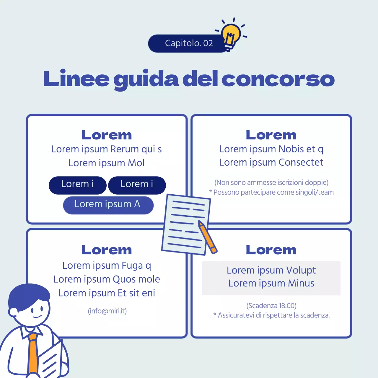 Concorso interno di idee con il concetto di "bolla blu".