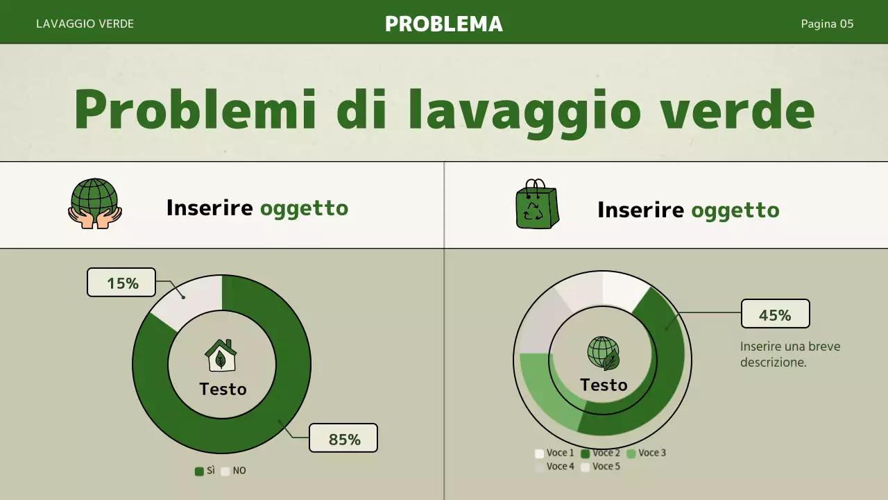 Una semplice presentazione in verde con colori verdi