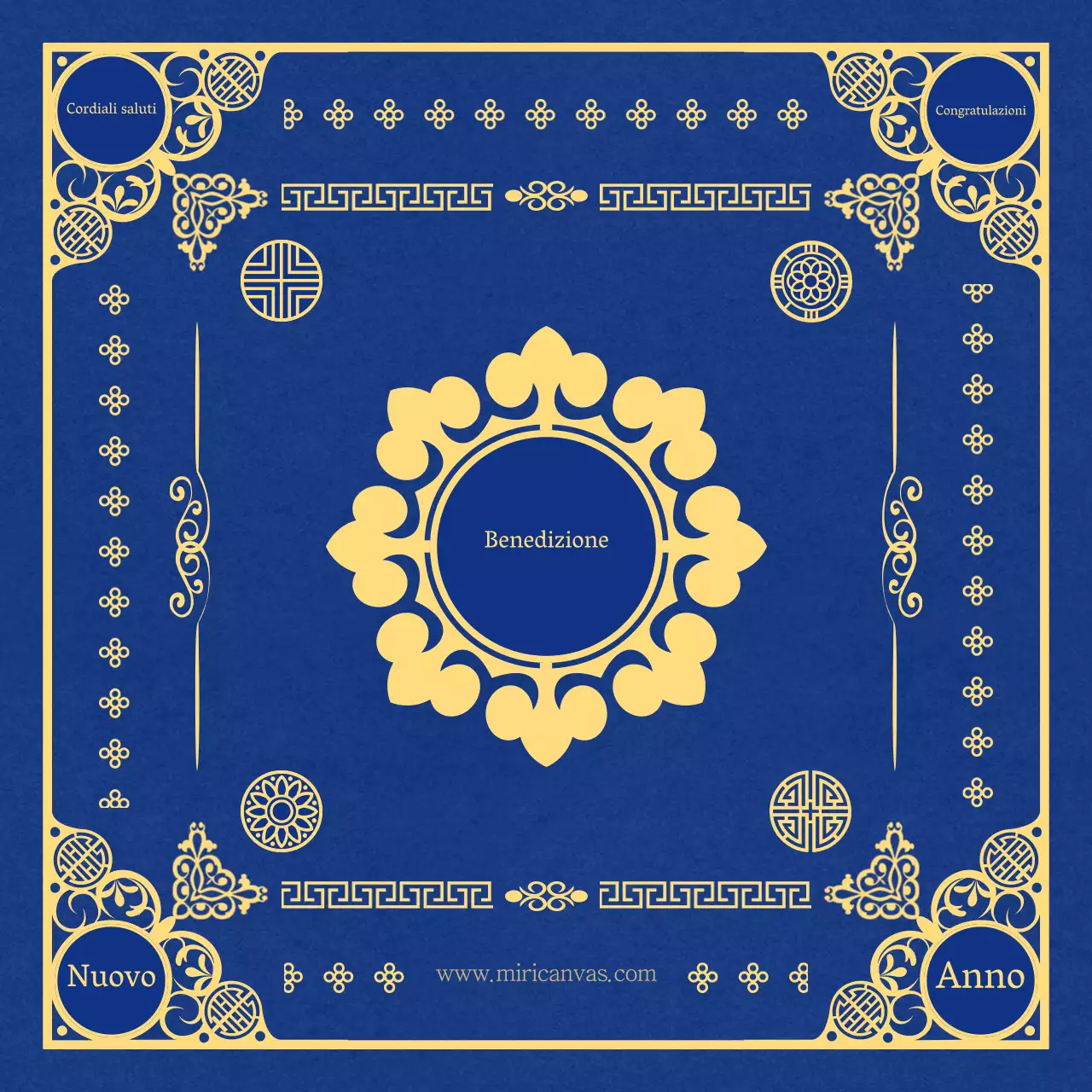 Biglietto d'auguri tradizionale di concetto blu e giallo