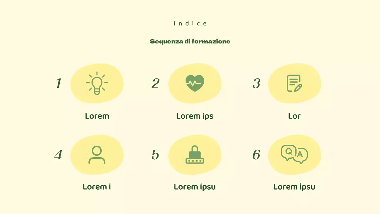 Materiale di formazione per volontari verdi e gialli per gli studenti della scuola media